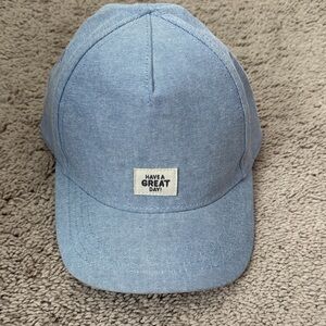 Light Denim Blue Baseball Cap with “Have A Great Day!” Patch from H&M 3-4T